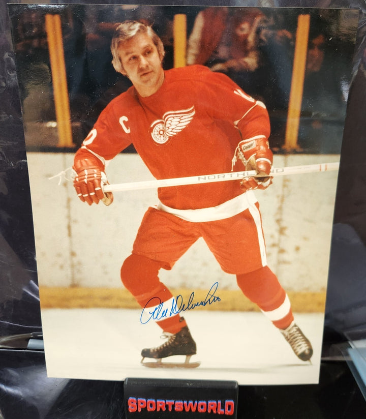 Alex Delvecchio Signed 8x10 Photo Detroit Red Wings HOF COA