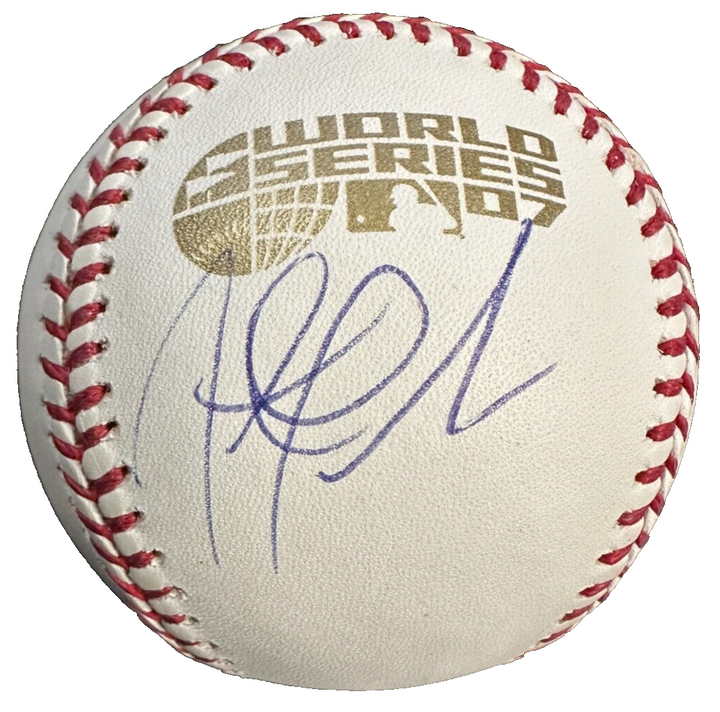 Jonathan Papelbon Autographed Official 2007 World Series Logo Baseball Red Sox