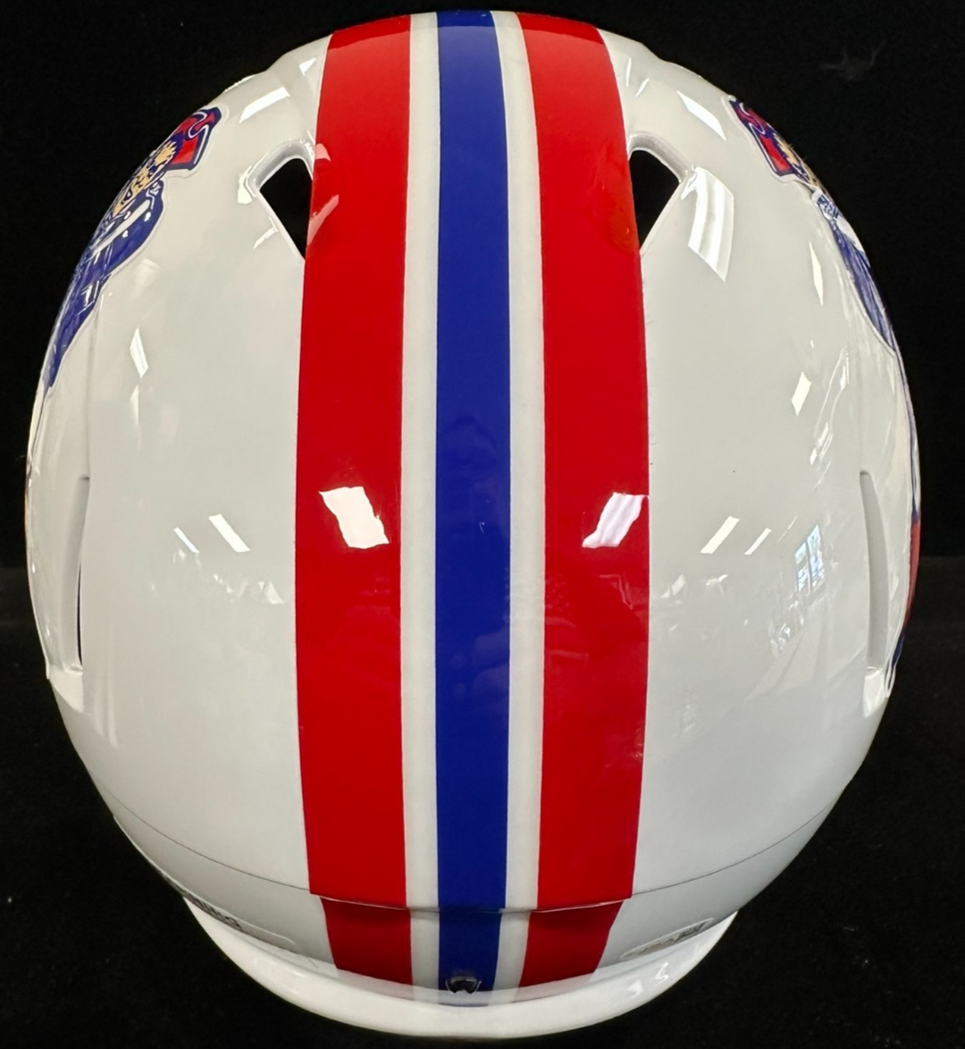Will Campbell Signed New England Patriots Throwback Full Size Replica Helmet JSA