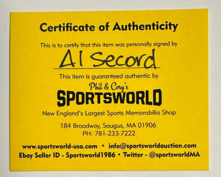 Al Secord Autographed Boston Bruins 100th Anniversary Puck NHL