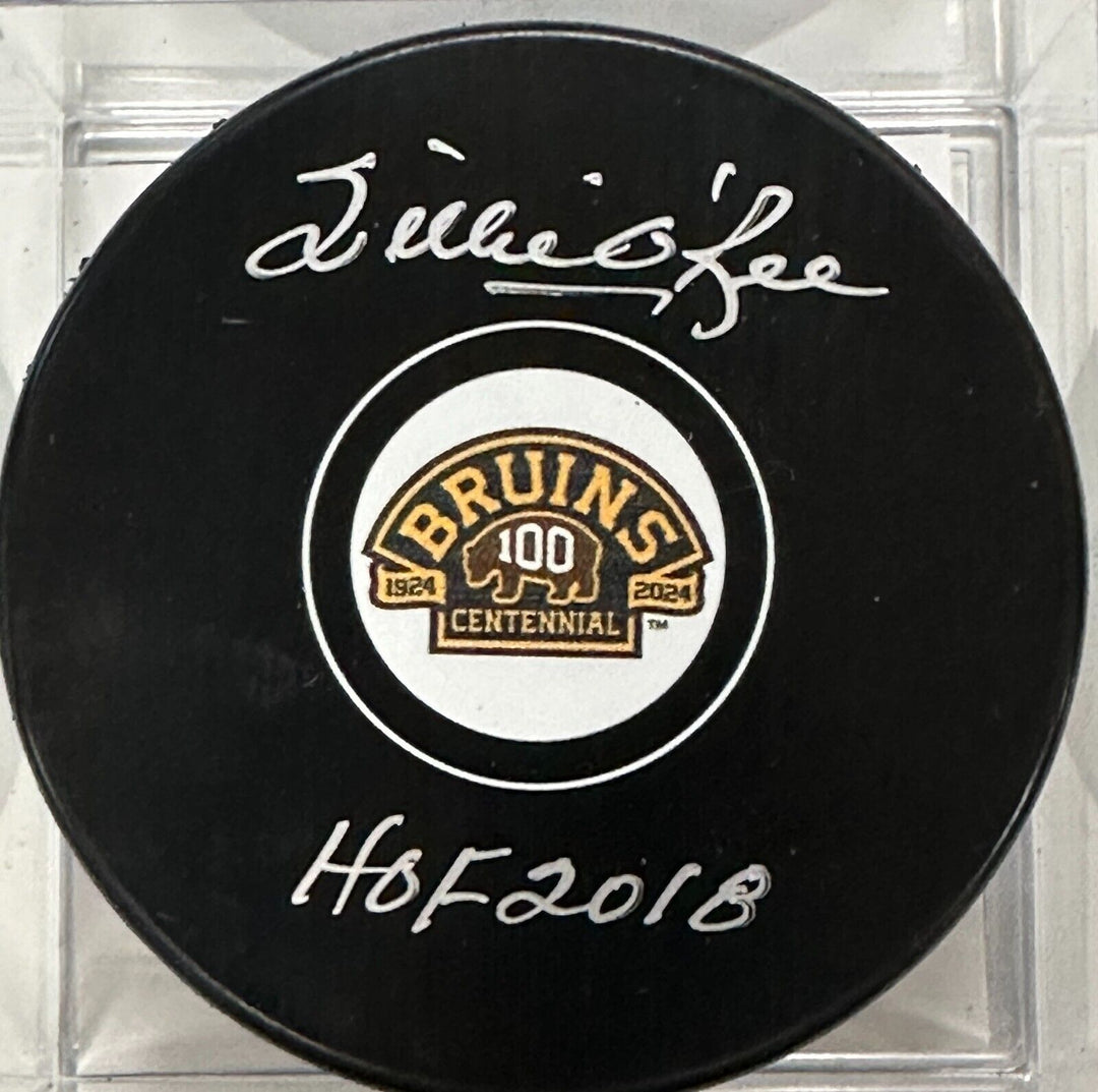 Willie O’Ree Autographed Boston Bruins 100th Anniversary Hockey Puck W/ HOF 2018