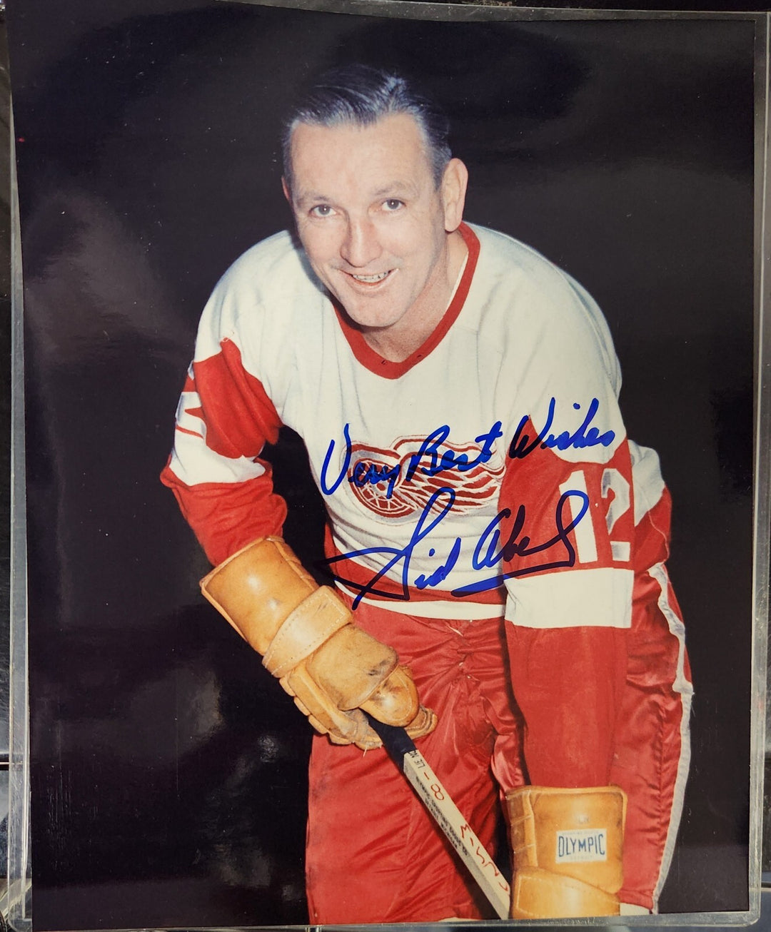 Sid Abel Signed Inscribed 8x10 Photo Detroit Red Wings HOF COA