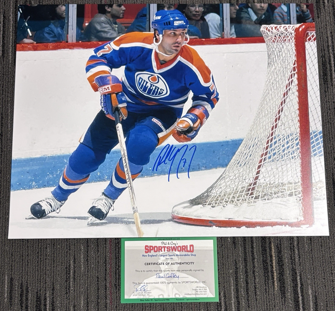 Paul Coffey Autographed Edmonton Oilers 16x20 Photo HOF