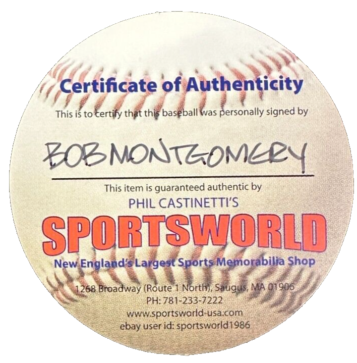 Bob Montgomery Signed Fenway Park 100th Anniversary Baseball W/ 75 World Series