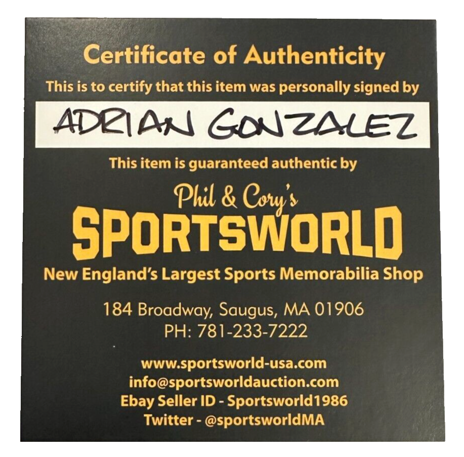 Adrian Gonzalez Autographed Rawlings Gold Glove Baseball Red Sox