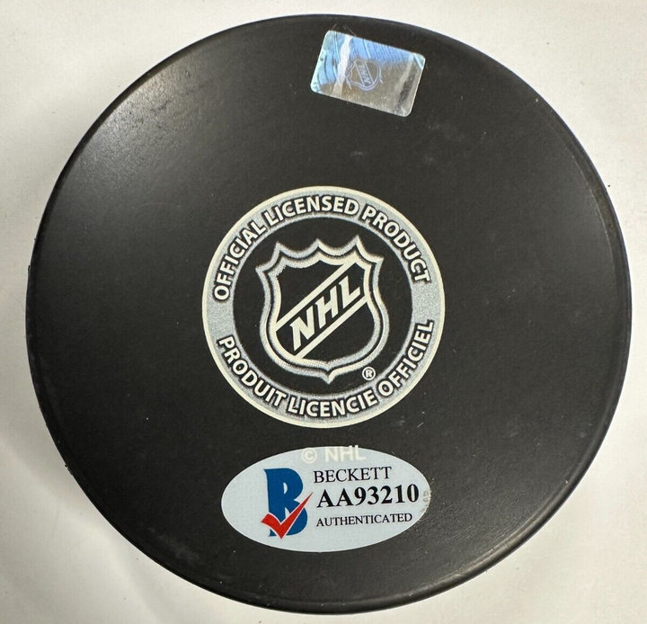 Andy Hebenton Autographed Boston Bruins Hockey Puck BAS