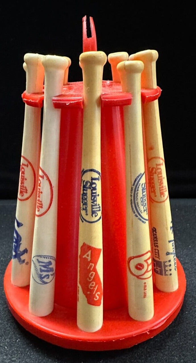 Louisville Slugger Mini Baseball Bat Display 10 Team Bats Angels Yankees Red Sox