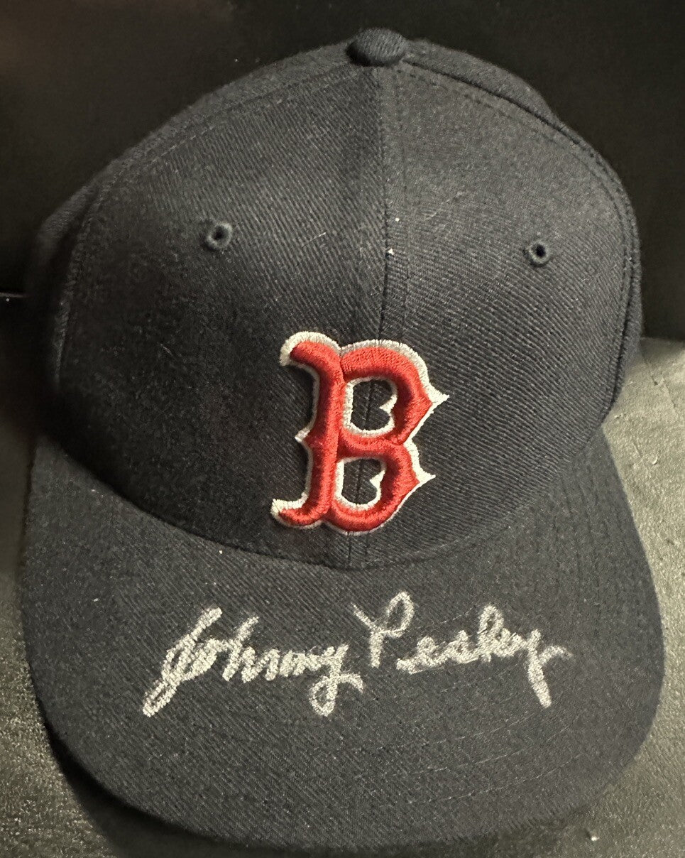 Johnny Pesky Autographed Red Sox Fitted Hat BAS