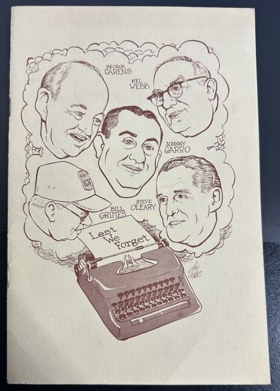 Jan 25, 1962 23rd Annual Baseball Writers Association America Dinner Program