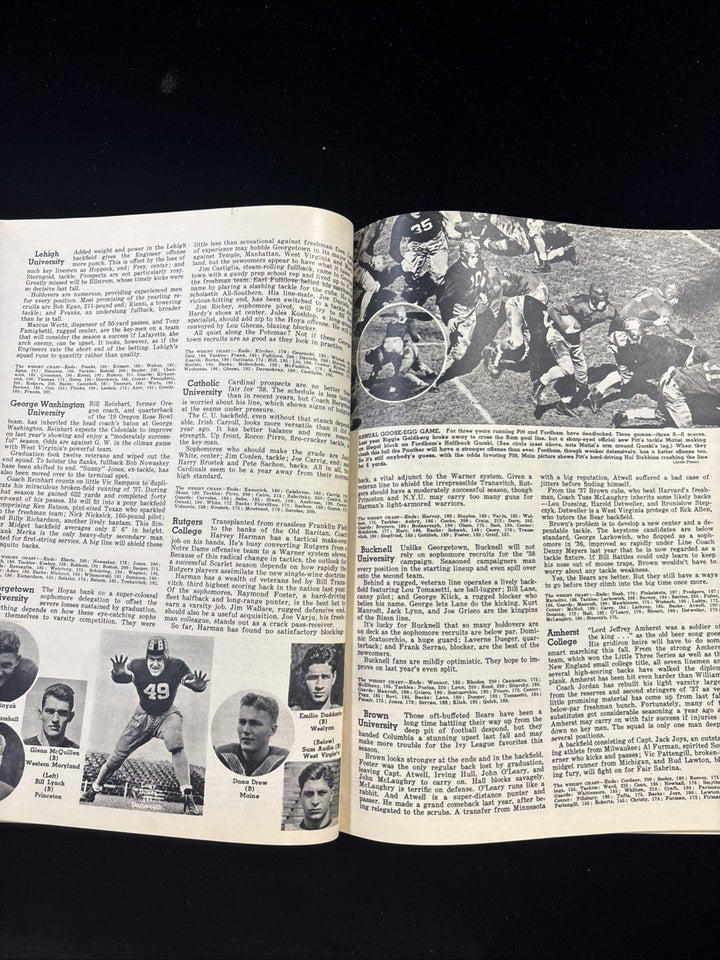 1938 Football Illustrated Annual Coast To Coast Preview