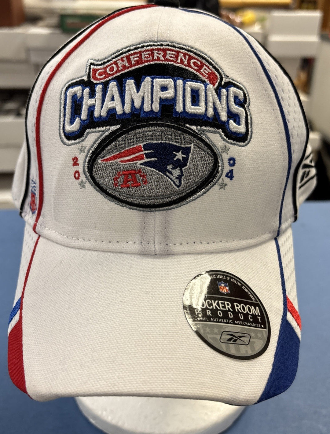 2004 New England Patriots Conference Champions Adjustable Hat By Locker Room