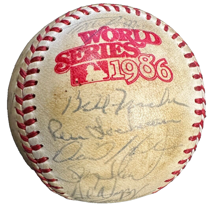 1986 Boston Red Sox Team Signed World Series Baseball BAS Seaver Clemens Rice