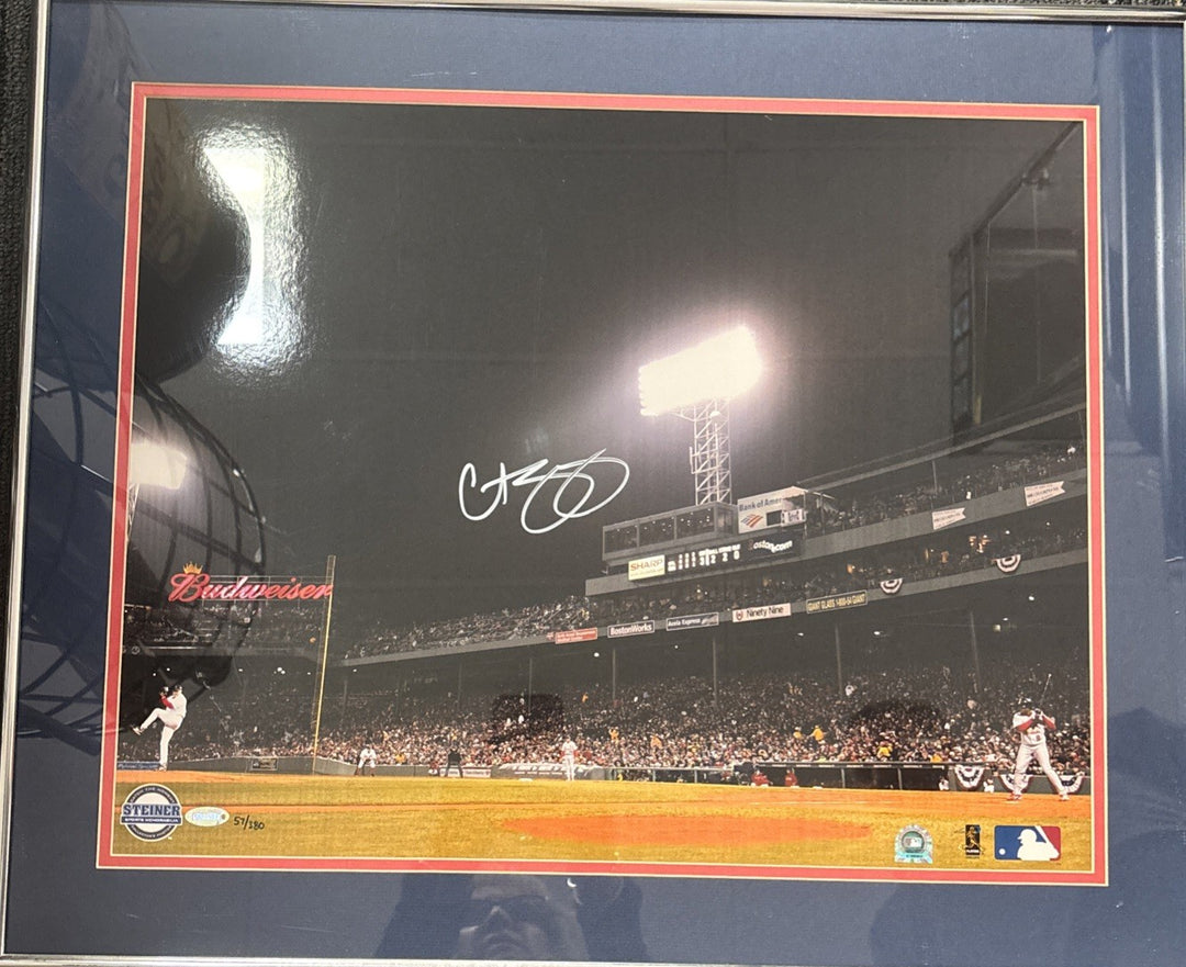 Curt Schilling Autographed 16x20 COA Framed Photo 57/380 Steiner Sports Red Sox