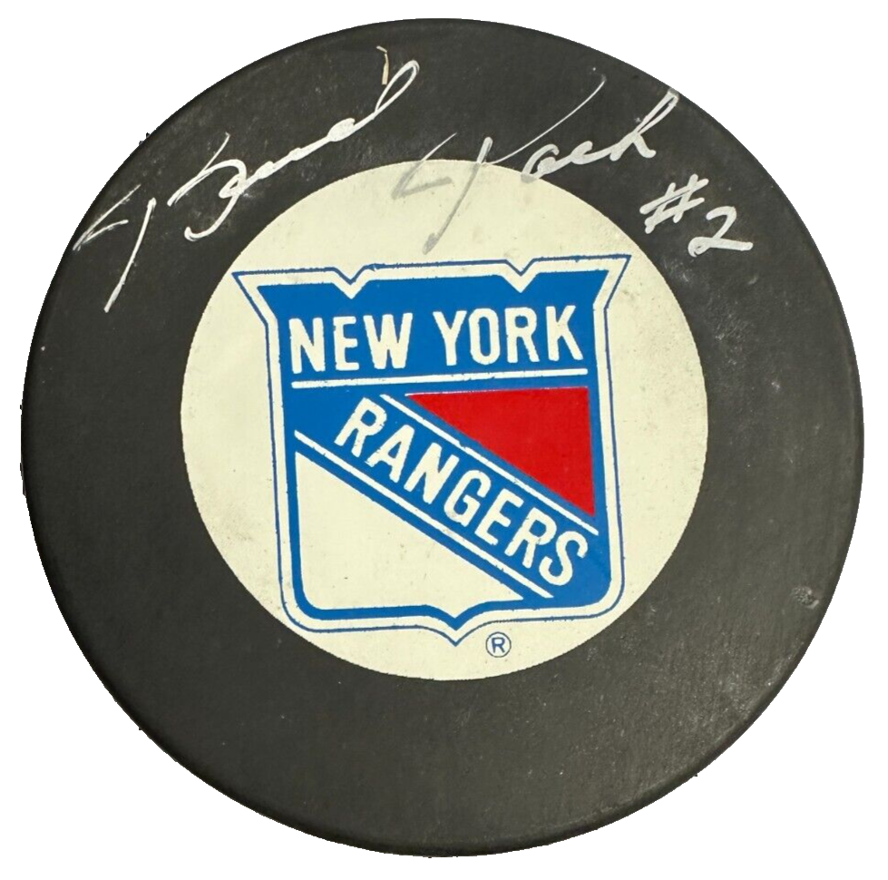 Brad Park Autographed New York Rangers Hockey Puck NHL HOF