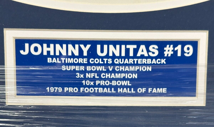 Johnny Unitas Autographed Signature & 8x10 Framed Photo BAS