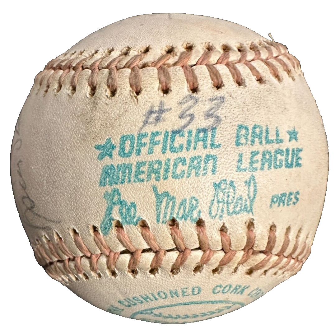 1975 Boston Red Sox Team Autographed MacPhail Baseball Rice Lynn Evans Tiant BAS