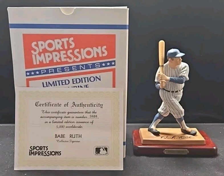 1988 Babe Ruth Limited Edition Sports Impressions 8" Figurine #3600 Yankees HOF