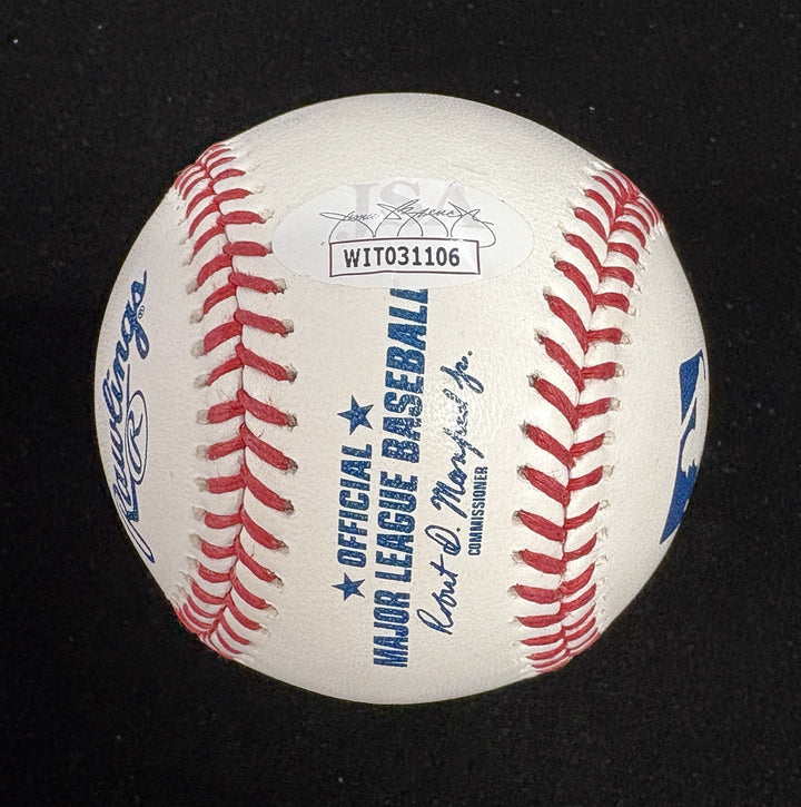 Mark Grace Signed Most Hits 90’s Inscribed Baseball JSA Authentic Chicago Cubs