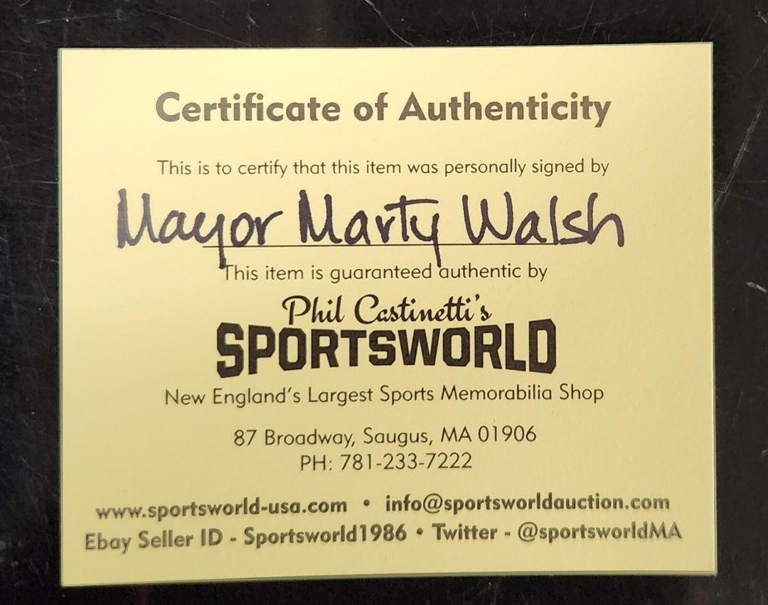 Boston Mayor Marty Walsh Signed Fenway Park 100 Year Baseball Boston Red Sox COA