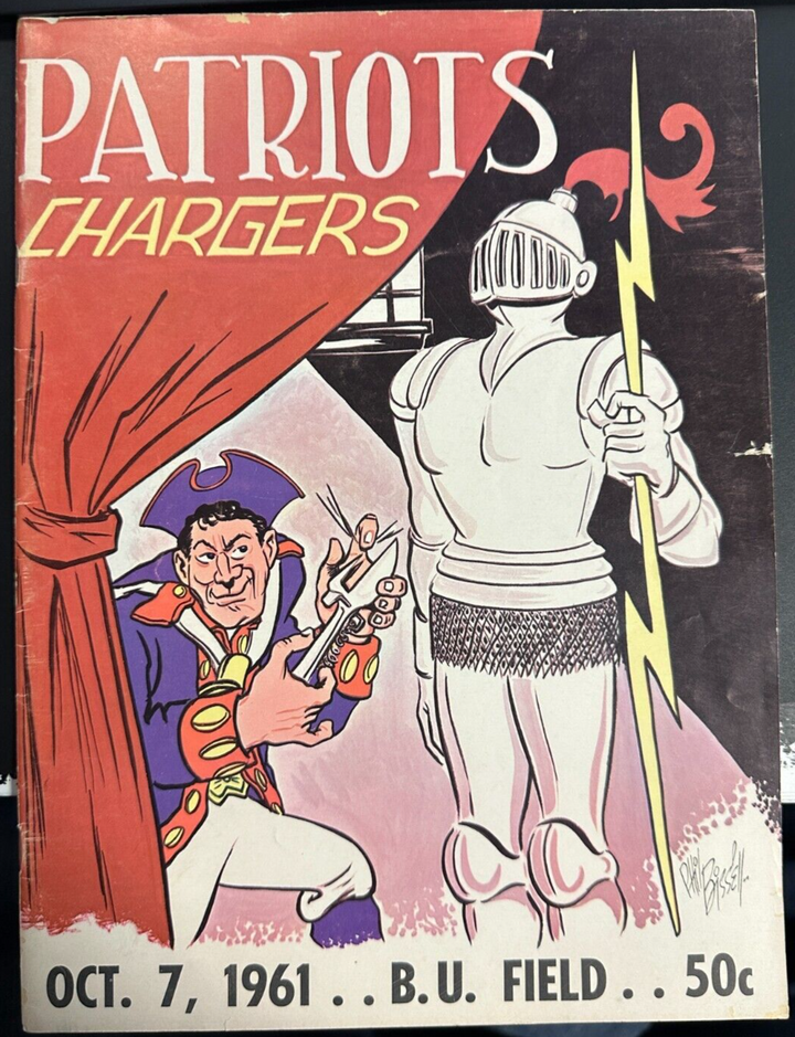 October 7, 1961 Boston Patriots & San Diego Chargers Program AFL