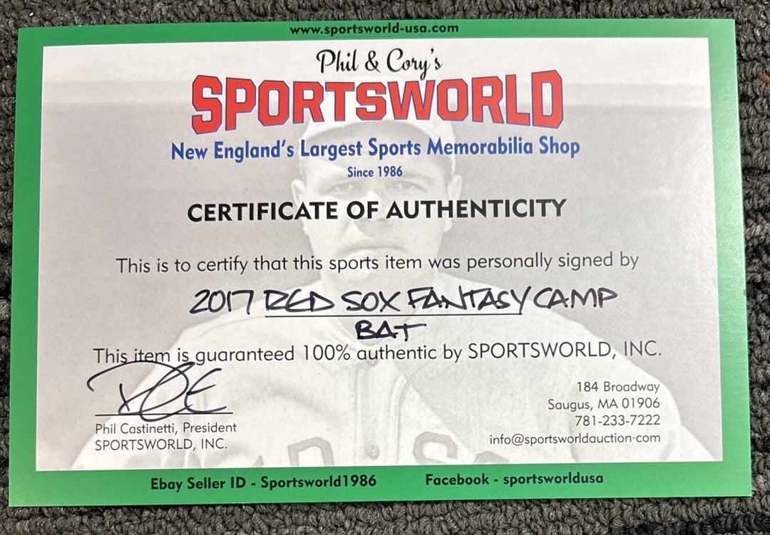 2017 Red Sox Fantasy Camp Signed Baseball Bat Campbell Barrett Bell Etc.