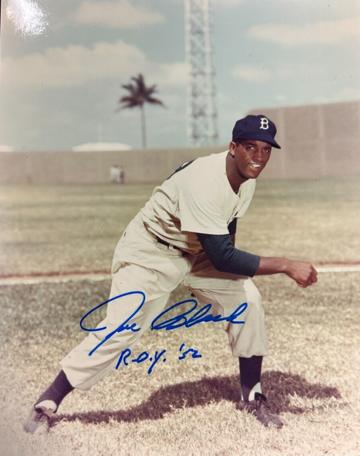 Joe Black Autographed Brooklyn Dodgers 8x10 Photo W/ ROY 52 Insc