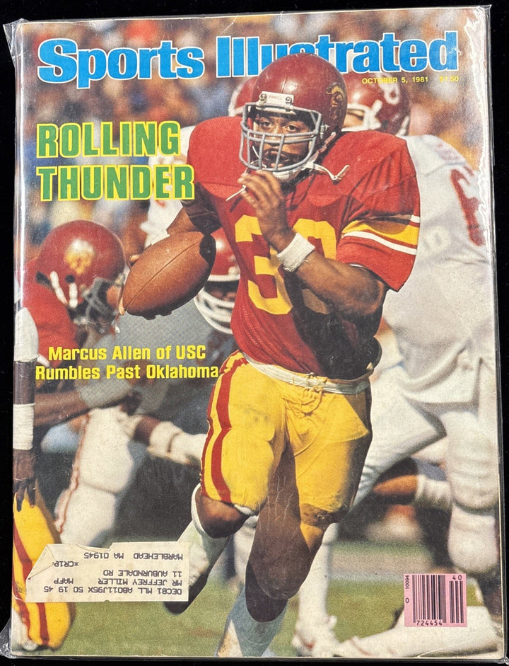 October 5 1981 Sports Illustrated Marcus Allen First Cover USC Trojans