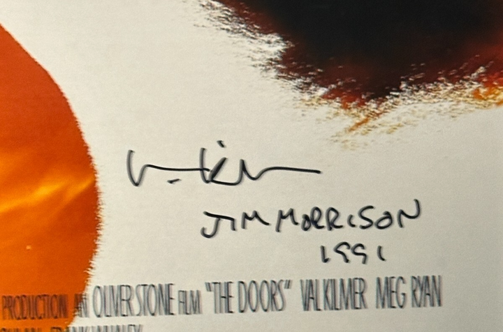 Val Kilmer The Doors Jim Morrison Autographed Movie Poster 16x20 Photo PSA