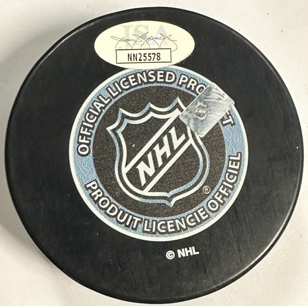 Chris Kelly Autographed Boston Bruins & New Jersey Devils Opening Night Puck JSA