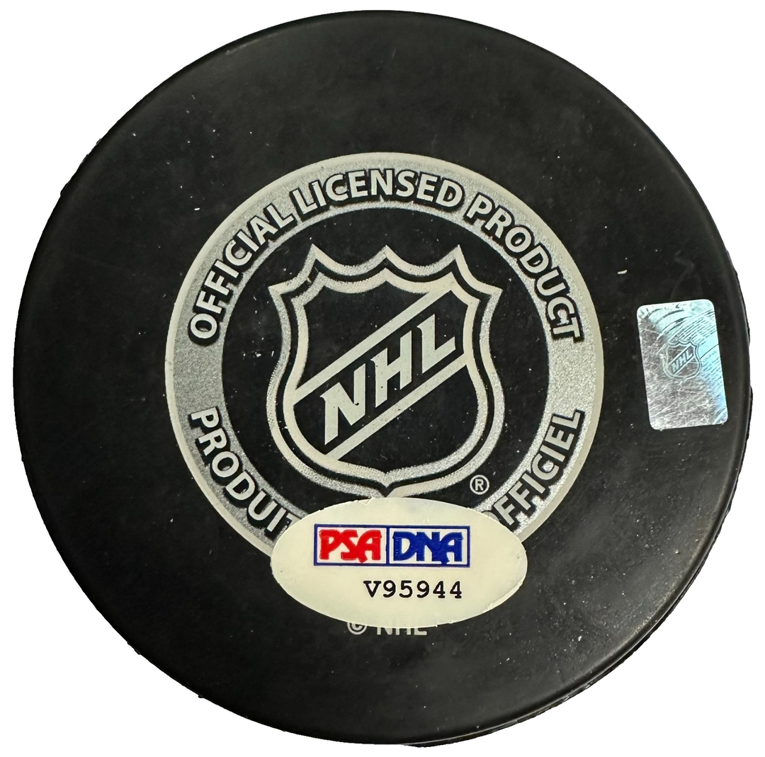 Joey Mullen Autographed Pittsburgh Penguins Hockey Puck PSA HOF NHL