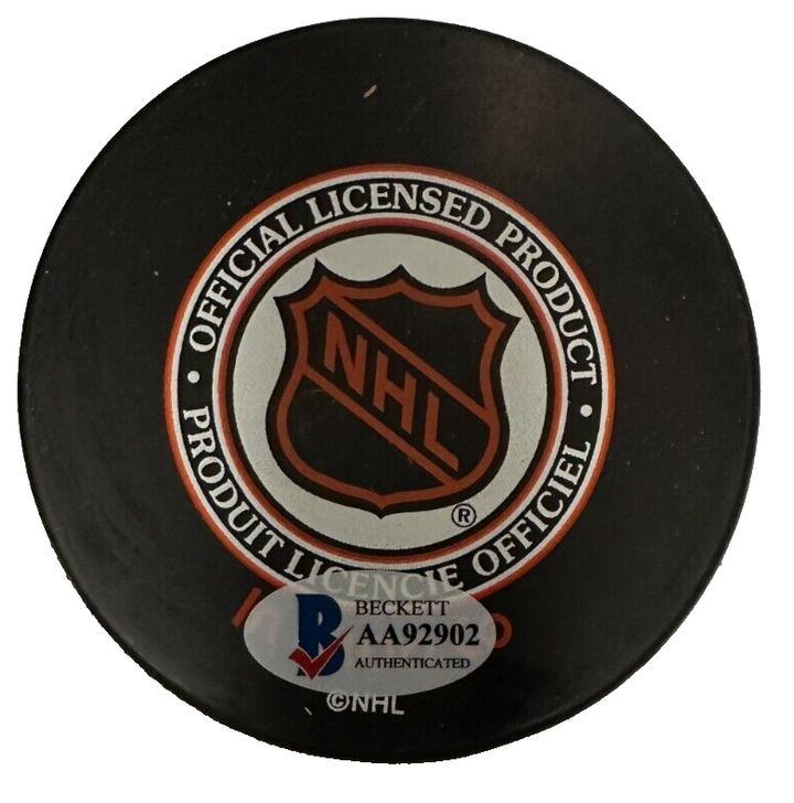 John Wensink Autographed Quebec Nordiques Hockey Puck BAS NHL