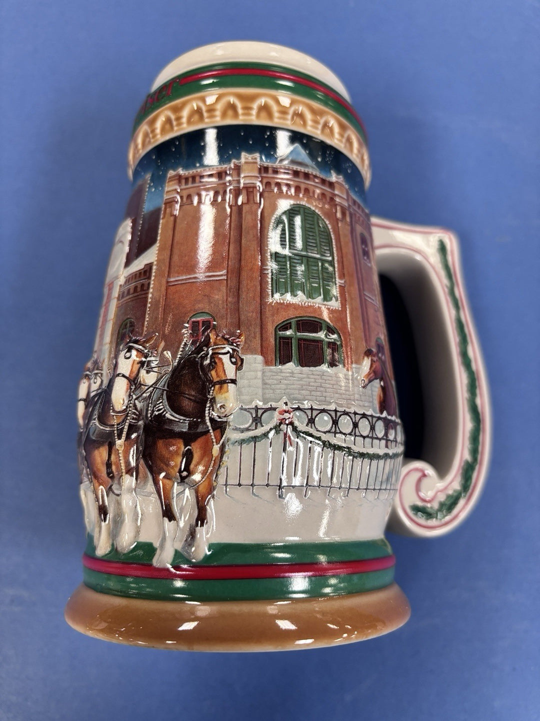 1997 Budweiser Holiday Christmas Stein Mug Collector Series