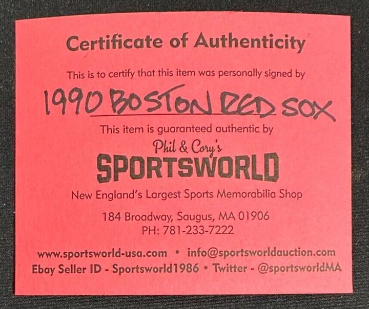 1990 Boston Red Sox Team Autographed Baseball Clemens Boggs Boddicker