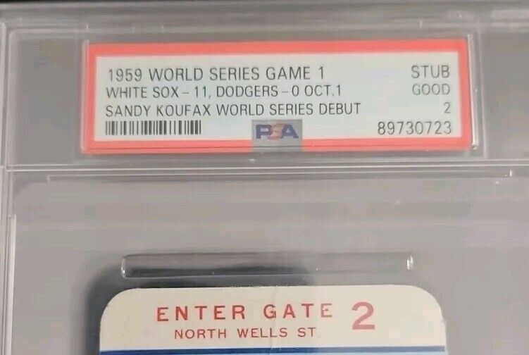 1959 World Series Game 1 Ticket Stub PSA 2 Sandy Koufax World Series Debut