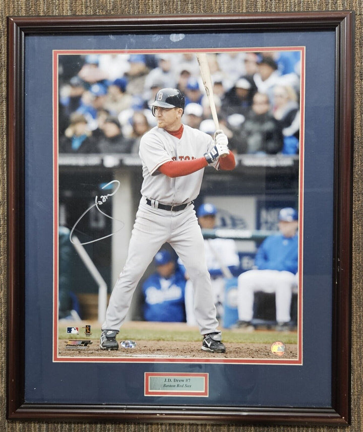 JD Drew Signed 16x20 Framed Boston Red Sox Photo New England Picture Hologram