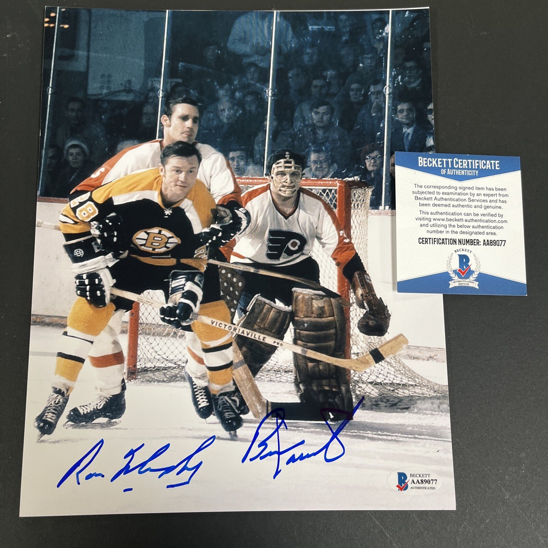 Ron Murphy Bernie Parent Signed 8x10 Bruins Flyers Sportsworld Beckett COA