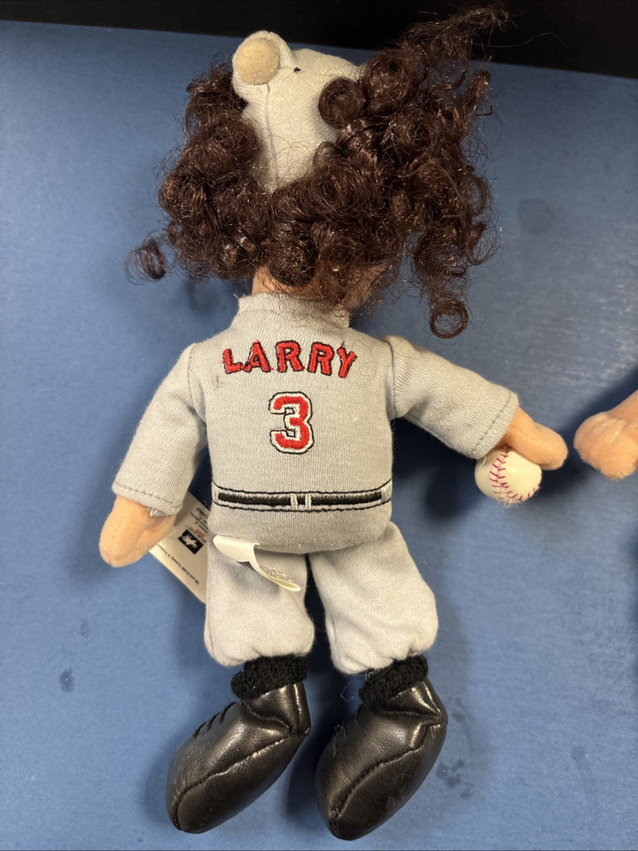 Rare Vintage 3 Stooges Moe Larry Curly Baseball Bean Bag Dolls 1999