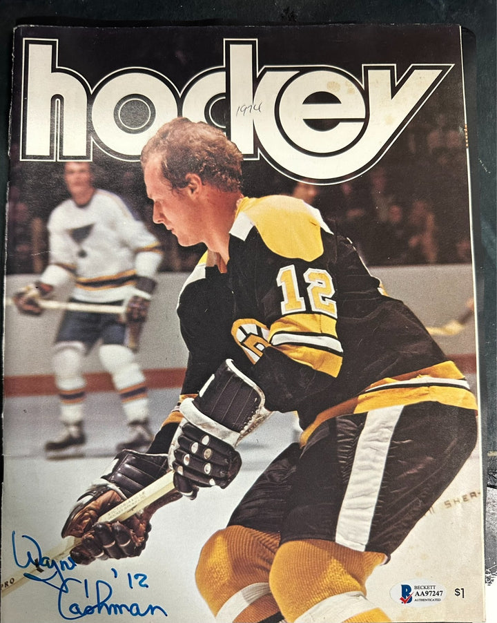 1974 Wayne Cashman Autographed Boston Bruins & Toronto Maple Leafs Program BAS