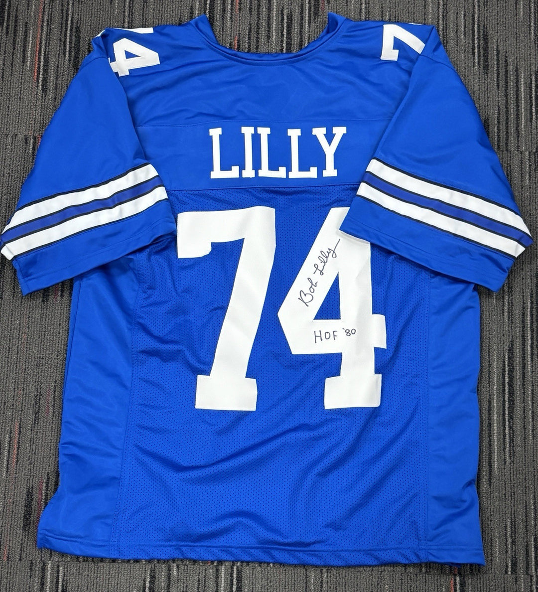 Bob Lilly HOF Signed Custom Dallas Cowboys Jersey Sportsworld COA