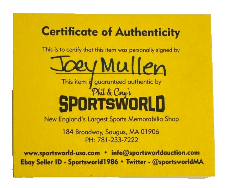 Joe Mullen Autographed Boston Bruins 100th Anniversary Puck W/ HOF 2000