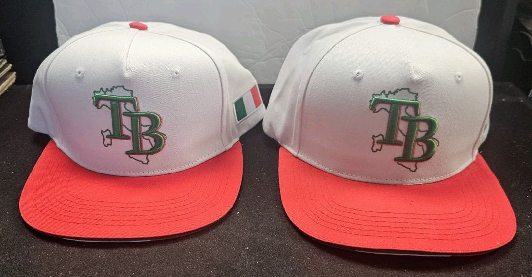 Lot Of 2 Custom Tampa Bay Italian Flag Snapback Hats