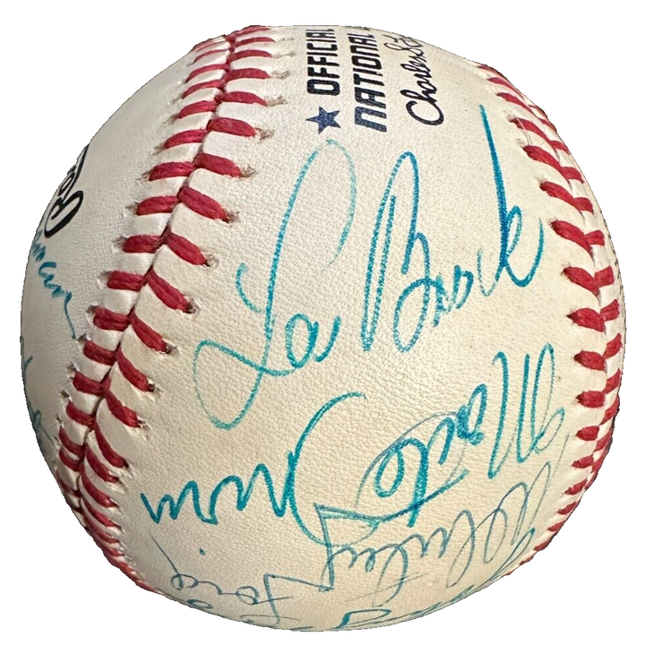 Baseball Hall of Famers Autographed Baseball Drysdale Ford Mize Banks BAS