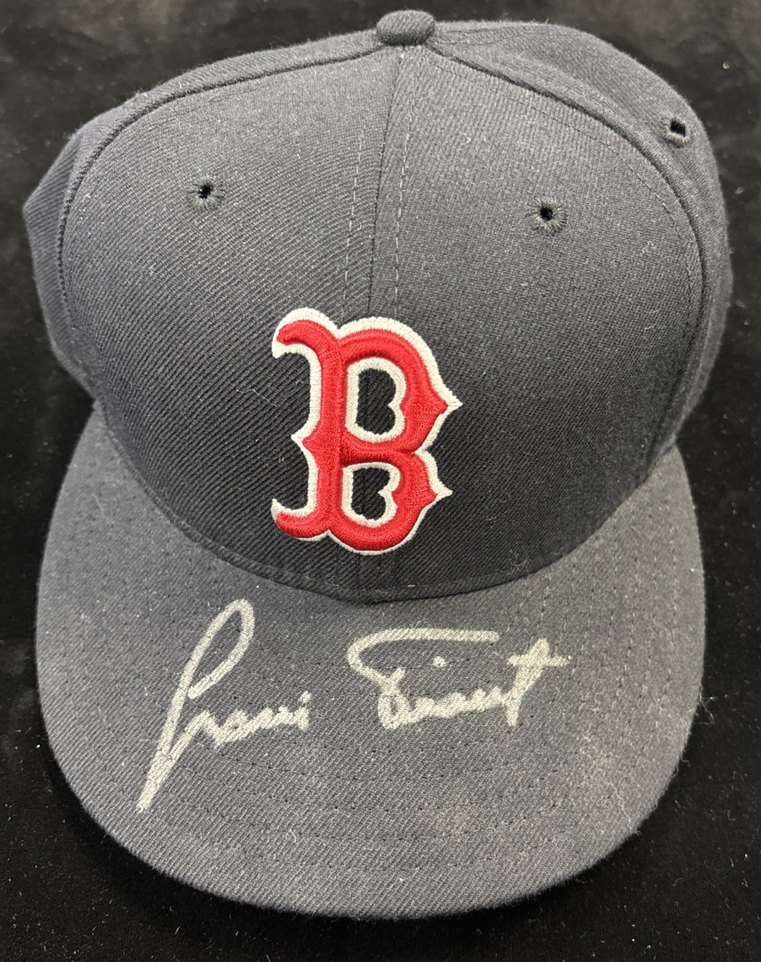 Louis Tiant Autographed Boston Red Sox Fitted Hat MLB