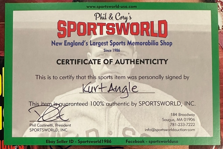 Kurt Angle Autographed February 2001 Issue of WWE Raw Wrestling Magazine