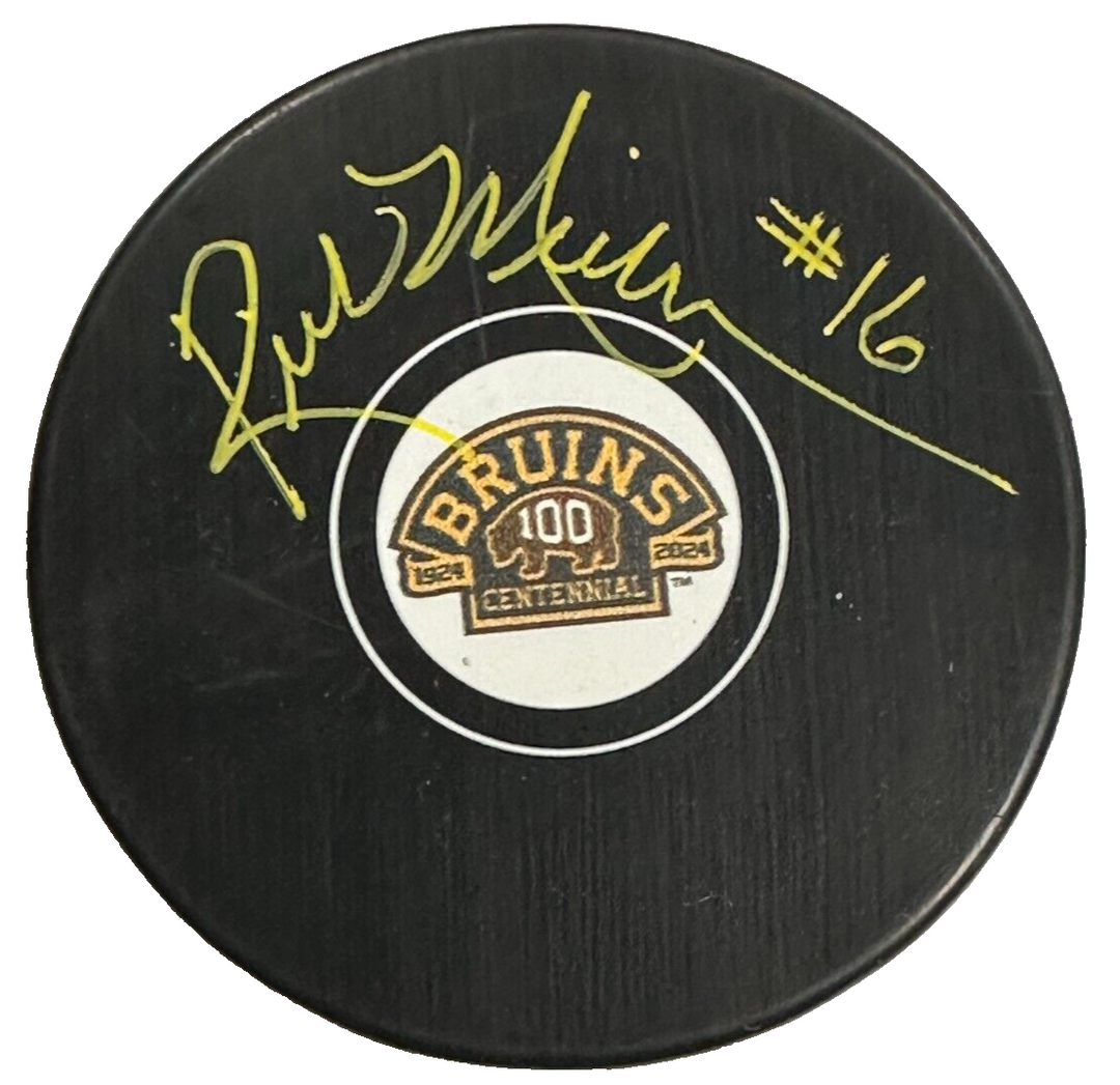 Rick Middleton Autographed Boston Bruins 100th Anniversary Puck NHL