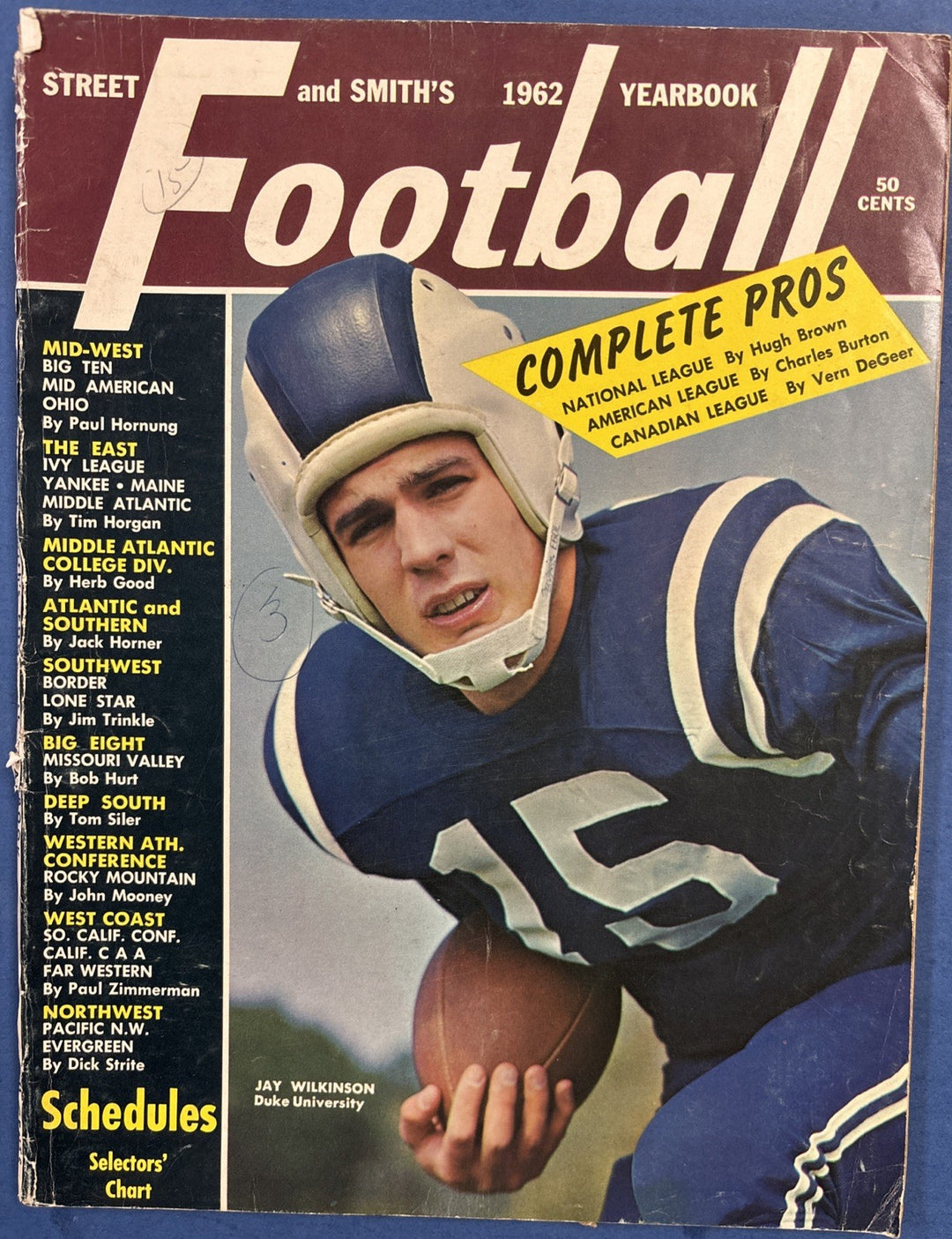 1962 Street and Smith Football Yearbook Jay Wilkinson Duke Blue Devils Vintage