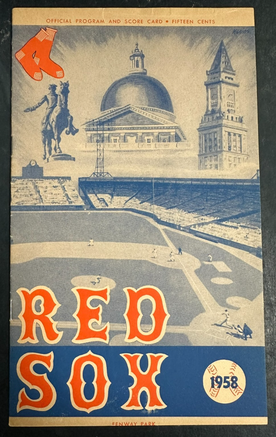 1958 Boston Red Sox Vs the Kansas City A's Baseball Program Unscored