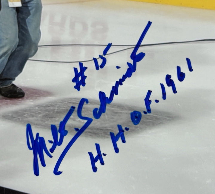 Milt Schmidt Autographed Boston Bruins 16x20 Photo W/ HOF 1961 Insc