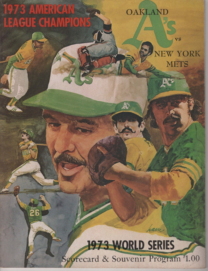 1973 World Series Program New York Mets Vs Oakland A's Game 2 Scored