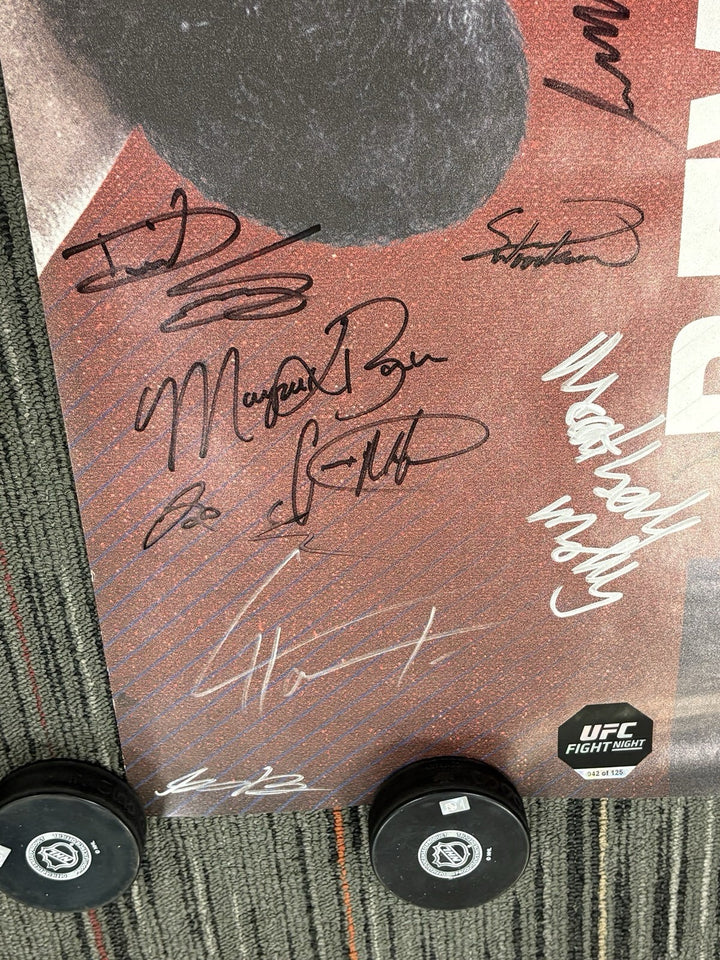UFC Fight Night 10/18/19 Boston Signed Poster 24 Signatures Reyes Weidman 42/125